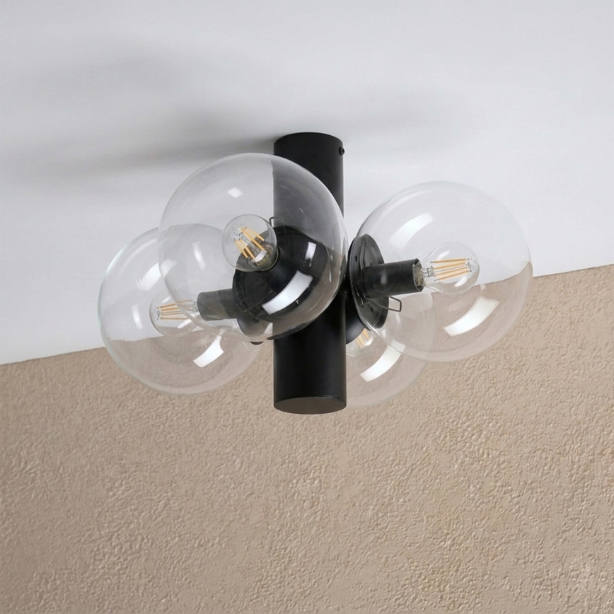 Ceiling light SFERIO 4xE14/5W/230V black/clear