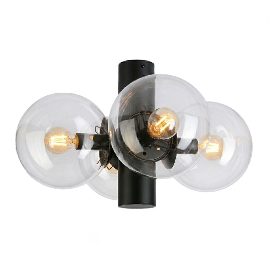 Ceiling light SFERIO 4xE14/5W/230V black/clear