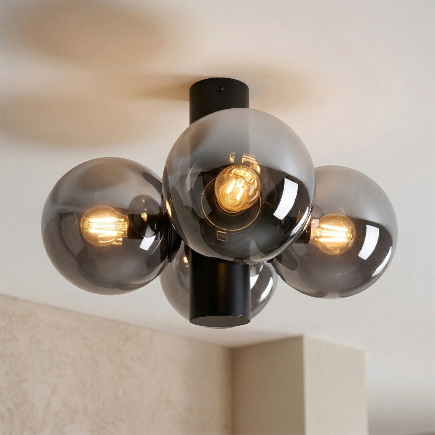 Ceiling light SFERIO 4xE14/5W/230V black/smoked black