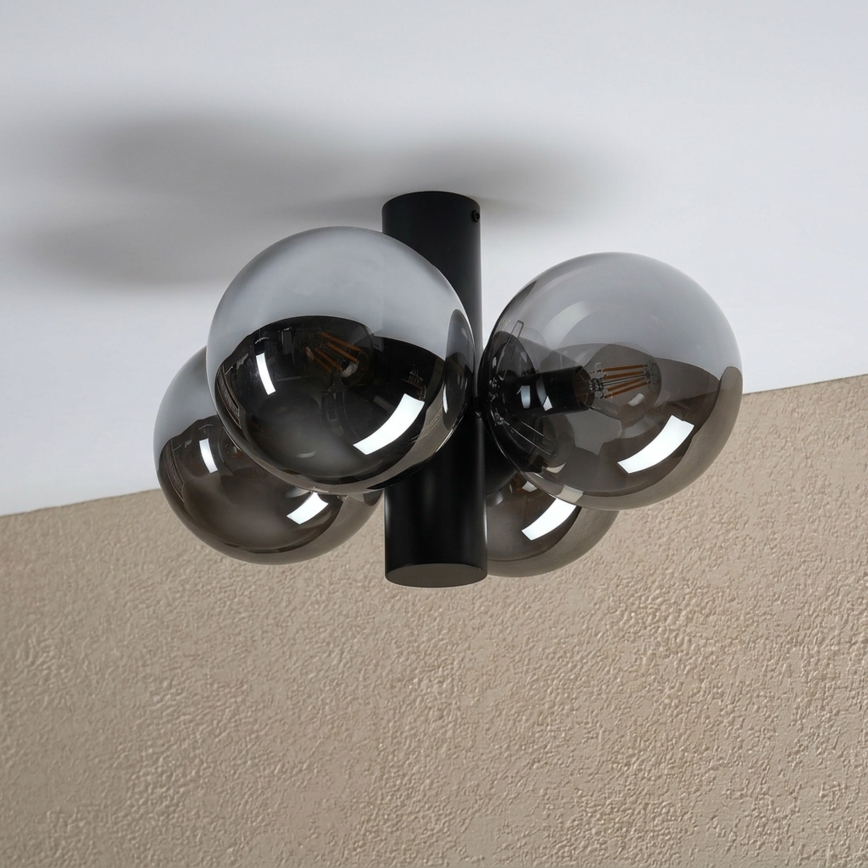 Ceiling light SFERIO 4xE14/5W/230V black/smoked black