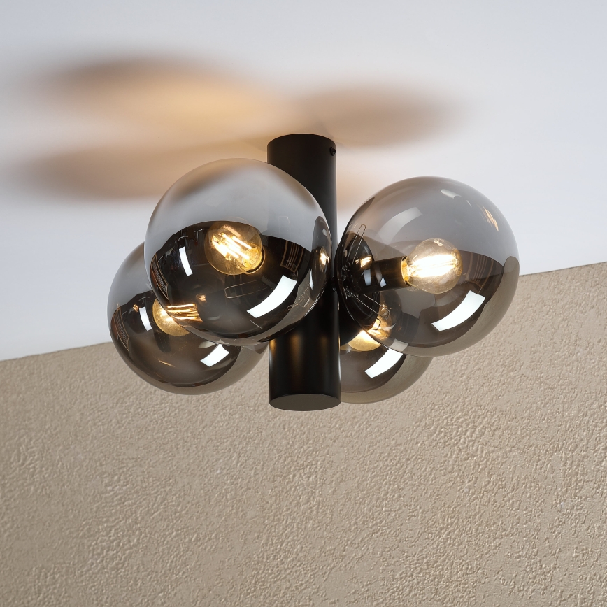 Ceiling light SFERIO 4xE14/5W/230V black/smoked black