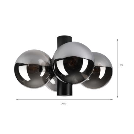Ceiling light SFERIO 4xE14/5W/230V black/smoked black
