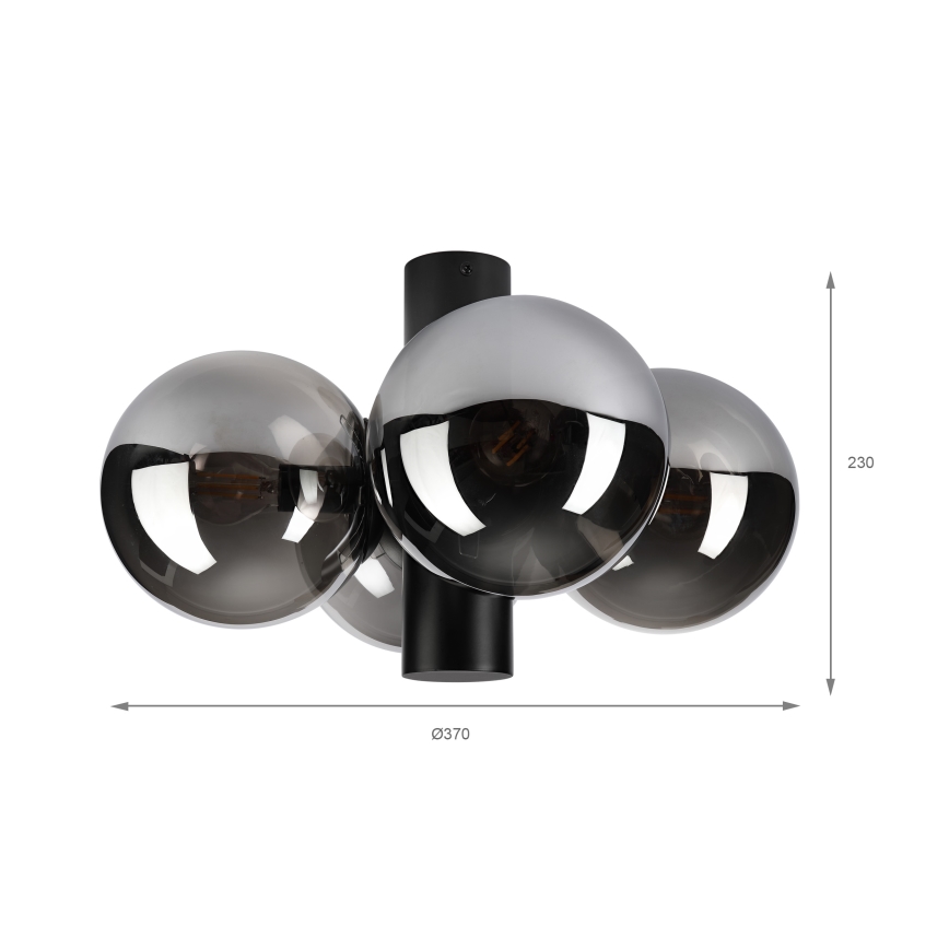 Ceiling light SFERIO 4xE14/5W/230V black/smoked black