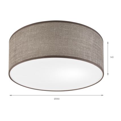 Ceiling light SIRJA 1xE27/15W/230V Ø 35 cm brown