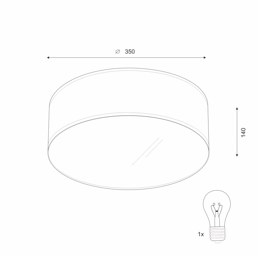 Ceiling light SIRJA 1xE27/60W/230V d. 35 cm creamy