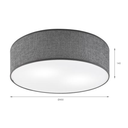 Ceiling light SIRJA 2xE27/15W/230V Ø 45 cm gray