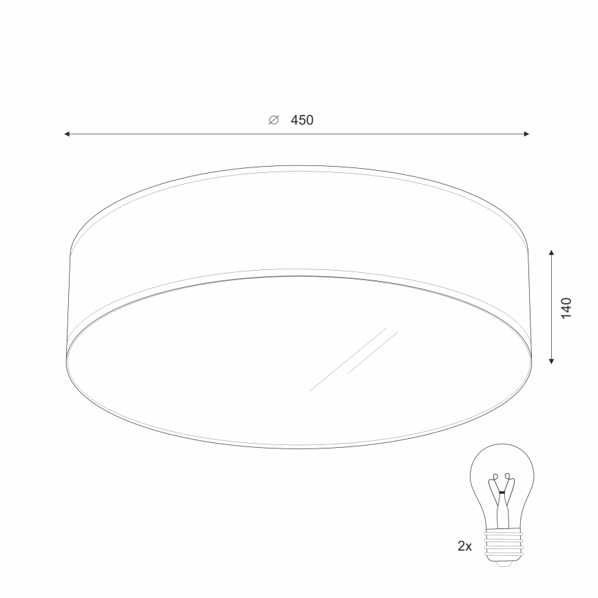 Ceiling light SIRJA 2xE27/60W/230V d. 45 cm white