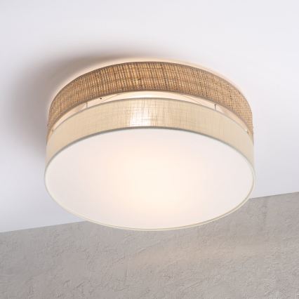 Ceiling light SIRJA BOHO 2xE27/15W/230V Ø 45 cm beige/cream