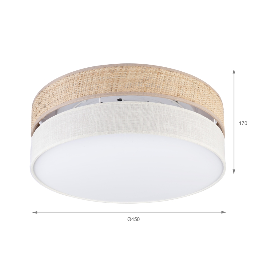 Ceiling light SIRJA BOHO 2xE27/15W/230V Ø 45 cm beige/cream