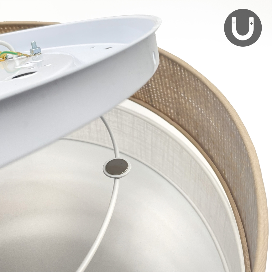 Ceiling light SIRJA BOHO 2xE27/15W/230V, Ø 45 cm, beige/white