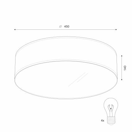 Ceiling light SIRJA DOUBLE 4xE27/15W/230V d. 45 cm creamy