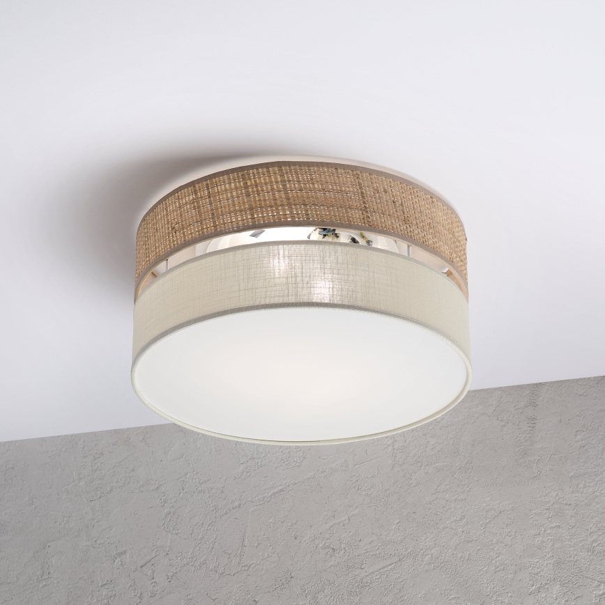 Ceiling light SIRJA DOUBLE BOHO 2xE14/15W/230V Ø 35 cm beige/cream