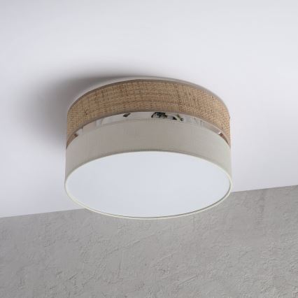 Ceiling light SIRJA DOUBLE BOHO 2xE14/15W/230V Ø 35 cm beige/cream