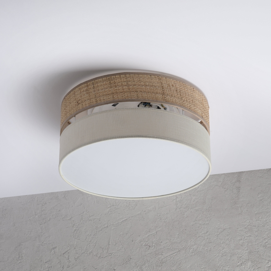 Ceiling light SIRJA DOUBLE BOHO 2xE14/15W/230V Ø 35 cm beige/cream