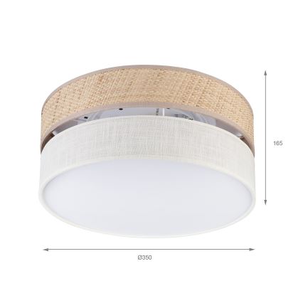 Ceiling light SIRJA DOUBLE BOHO 2xE14/15W/230V Ø 35 cm beige/cream