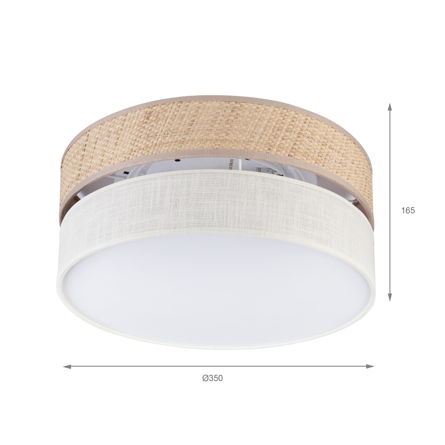 Ceiling light SIRJA DOUBLE BOHO 2xE14/15W/230V Ø 35 cm beige/cream