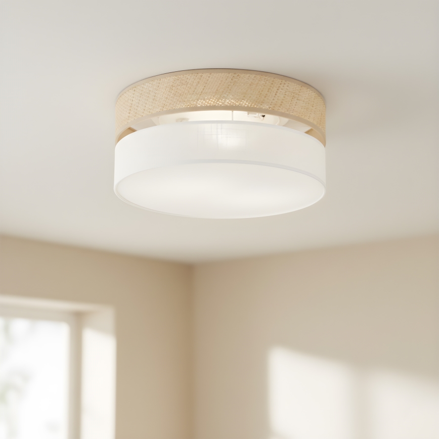Ceiling light SIRJA DOUBLE BOHO 2xE14/15W/230V, Ø 35 cm, Beige/White