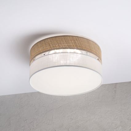 Ceiling light SIRJA DOUBLE BOHO 2xE14/15W/230V, Ø 35 cm, Beige/White