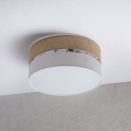 Ceiling light SIRJA DOUBLE BOHO 2xE14/15W/230V, Ø 35 cm, Beige/White