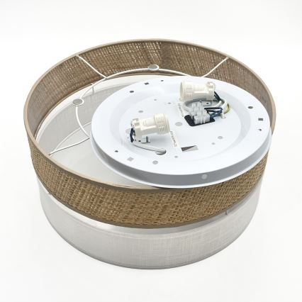 Ceiling light SIRJA DOUBLE BOHO 2xE14/15W/230V, Ø 35 cm, Beige/White