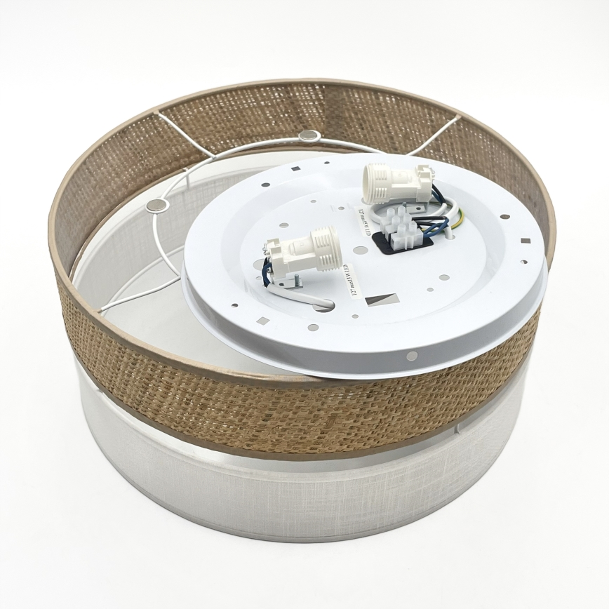 Ceiling light SIRJA DOUBLE BOHO 2xE14/15W/230V, Ø 35 cm, Beige/White