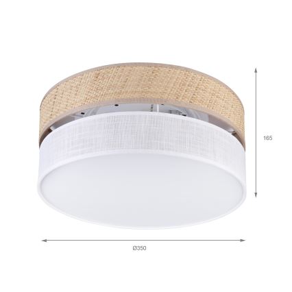 Ceiling light SIRJA DOUBLE BOHO 2xE14/15W/230V, Ø 35 cm, Beige/White
