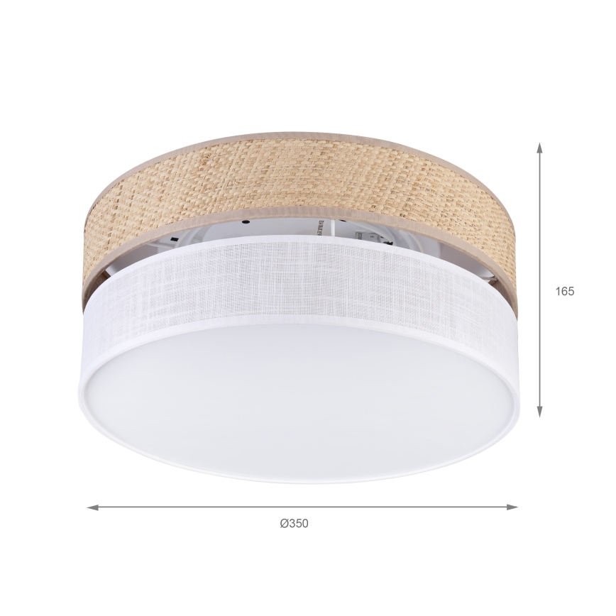 Ceiling light SIRJA DOUBLE BOHO 2xE14/15W/230V, Ø 35 cm, Beige/White