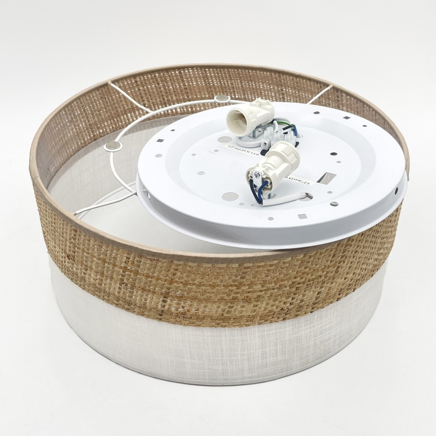 Ceiling light SIRJA DOUBLE BOHO 2xE14/15W/230V Ø 35 cm beige/white