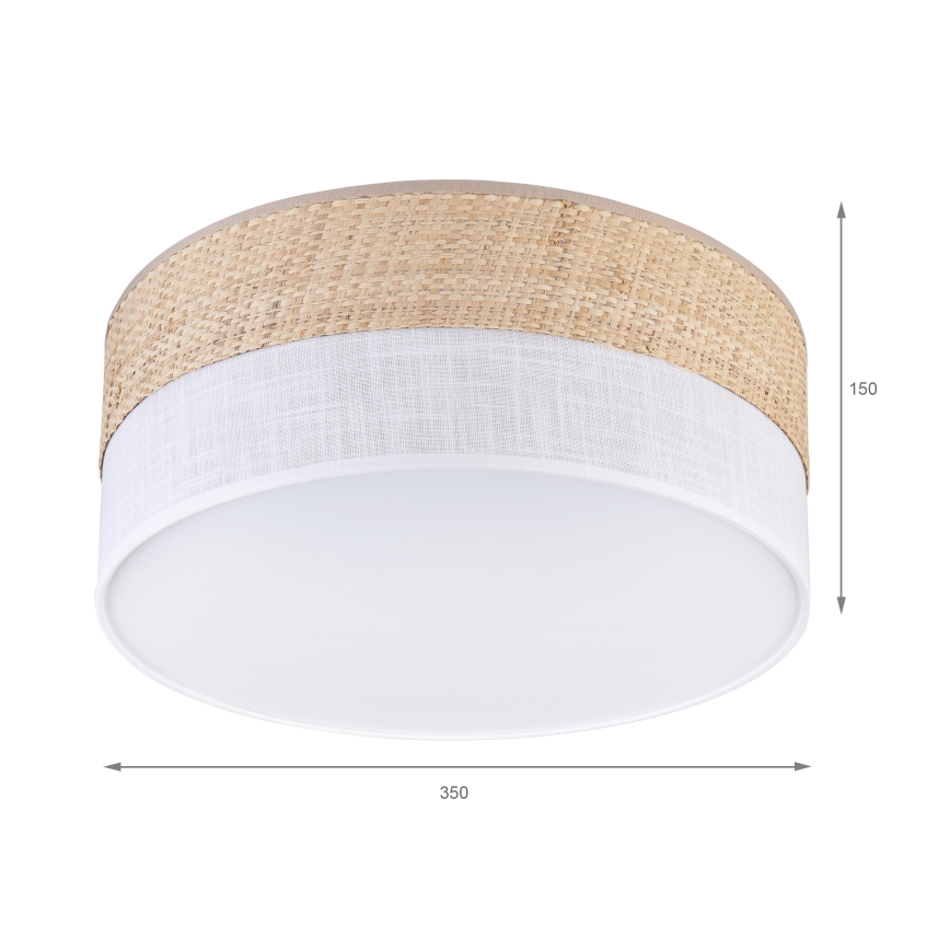 Ceiling light SIRJA DOUBLE BOHO 2xE14/15W/230V Ø 35 cm beige/white