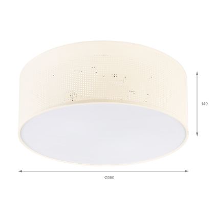 Ceiling light SIRJA PLISADO 2xE27/15W/230V Ø 35 cm cream