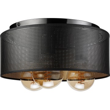 Ceiling light SIRJA PLISADO 3xE27/15W/230V dia. 35 cm black/gold