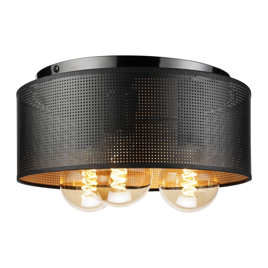 Ceiling light SIRJA PLISADO 3xE27/15W/230V dia. 35 cm black/gold