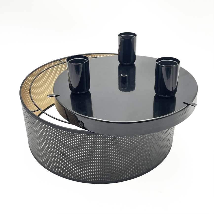 Ceiling light SIRJA PLISADO 3xE27/15W/230V dia. 35 cm black/gold