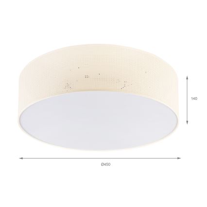 Ceiling light SIRJA PLISADO 4xE27/15W/230V Ø 45 cm cream