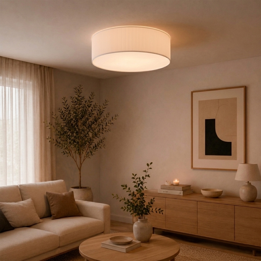 Ceiling light SIRJA PLISADO, 4×E27/15W/230V, Ø 45 cm, white