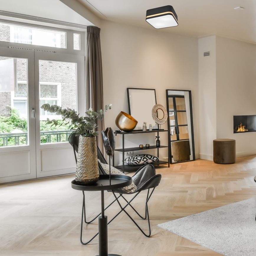 Ceiling light SIRJA SQUARE 2xE27/60W/230V 35x35 cm black