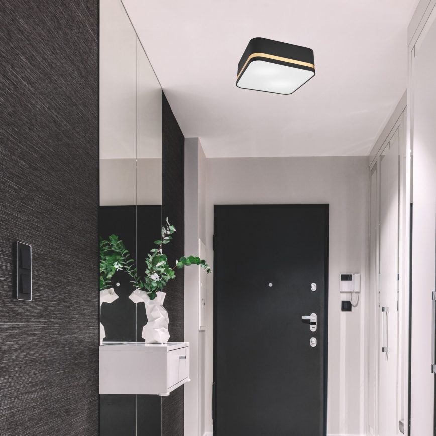 Ceiling light SIRJA SQUARE 2xE27/60W/230V 35x35 cm black