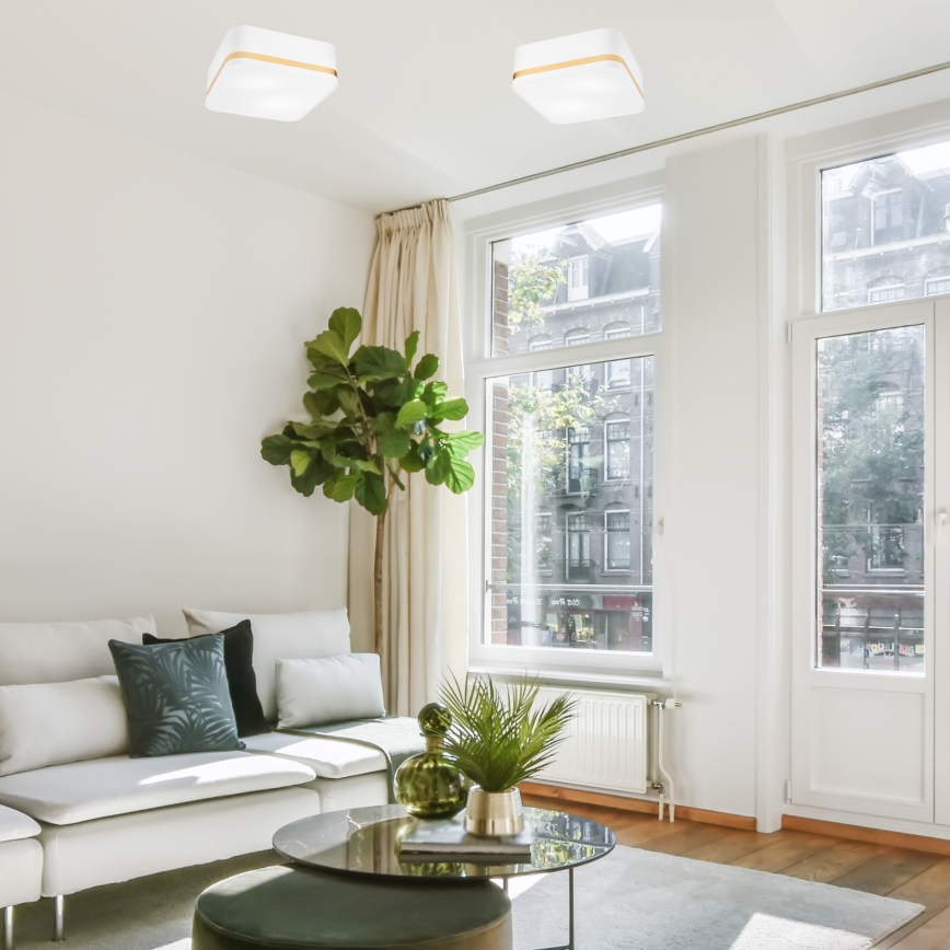 Ceiling light SIRJA SQUARE 2xE27/60W/230V 35x35 cm white