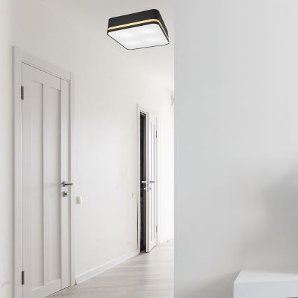 Ceiling light SIRJA SQUARE 4xE27/60W/230V 45x45 cm black