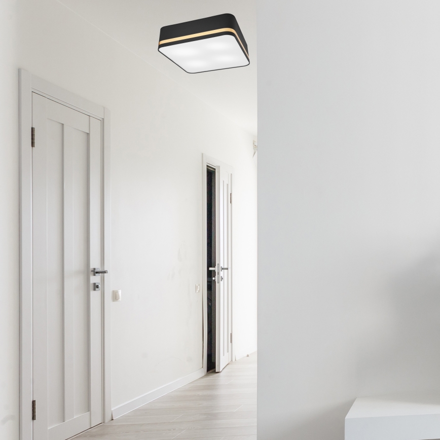 Ceiling light SIRJA SQUARE 4xE27/60W/230V 45x45 cm black