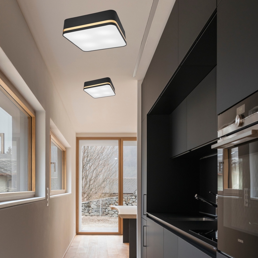 Ceiling light SIRJA SQUARE 4xE27/60W/230V 45x45 cm black