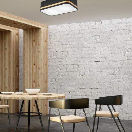 Ceiling light SIRJA SQUARE STRIPE 2xE27/15W/230V black/gold