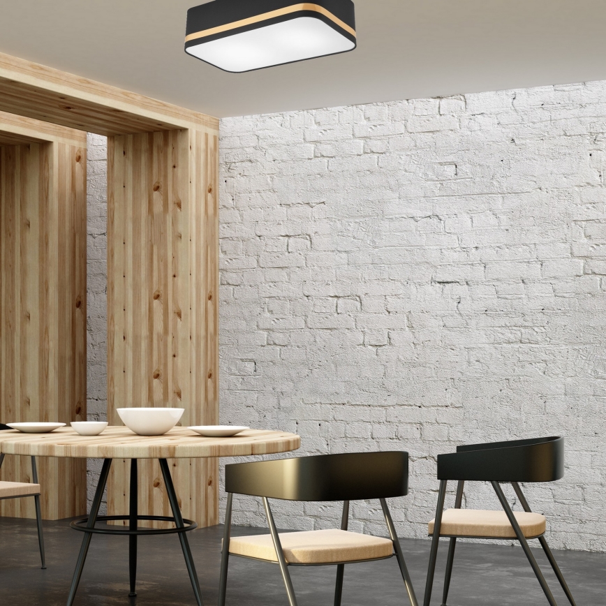 Ceiling light SIRJA SQUARE STRIPE 2xE27/15W/230V black/gold