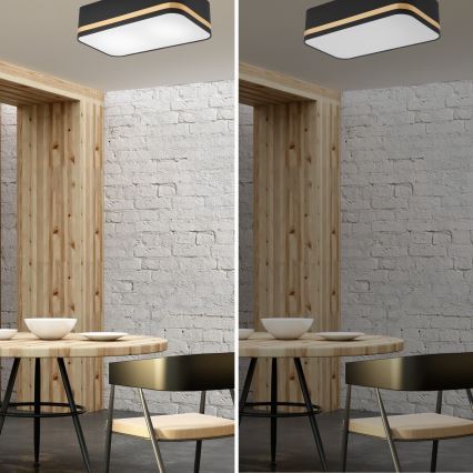 Ceiling light SIRJA SQUARE STRIPE 2xE27/15W/230V black/gold