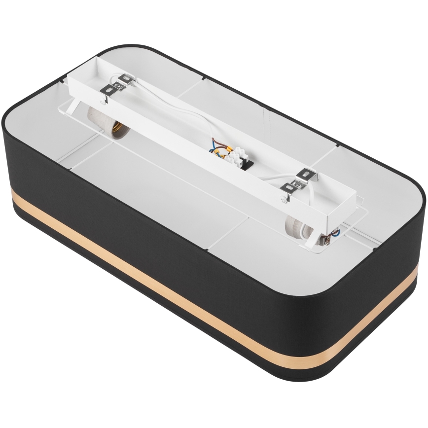 Ceiling light SIRJA SQUARE STRIPE 2xE27/15W/230V black/gold