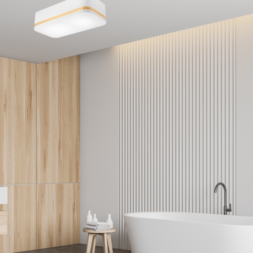 Ceiling light SIRJA SQUARE STRIPE 2xE27/15W/230V white/gold