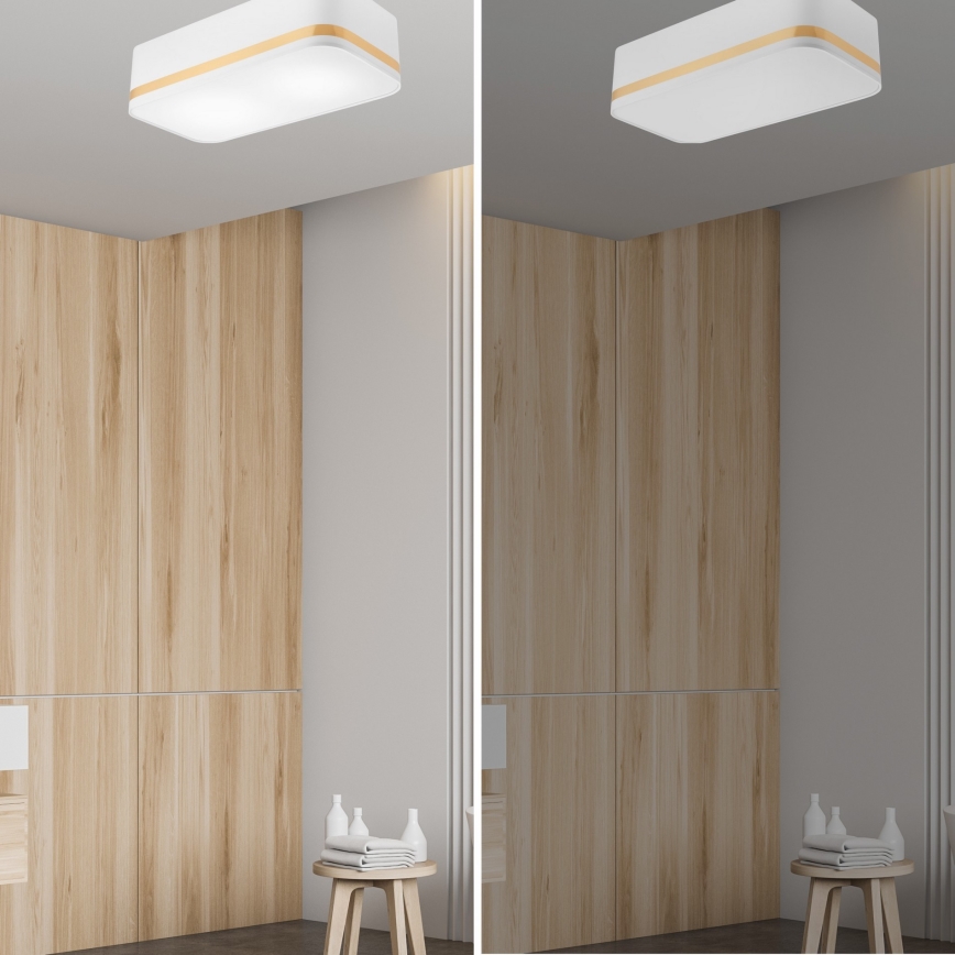 Ceiling light SIRJA SQUARE STRIPE 2xE27/15W/230V white/gold