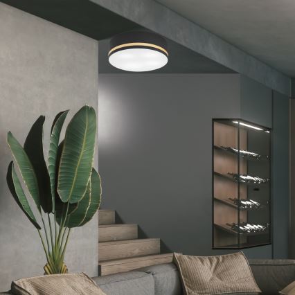 Ceiling light SIRJA STRIPE 4xE27/15W/230V d. 45 cm black