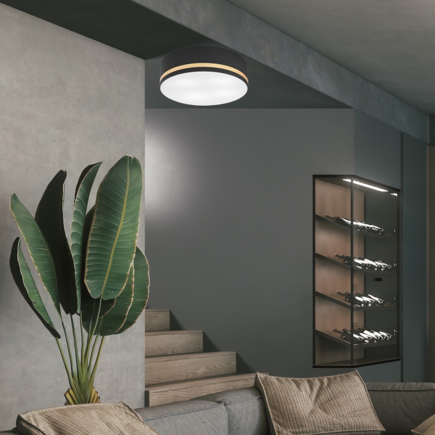 Ceiling light SIRJA STRIPE 4xE27/15W/230V d. 45 cm black