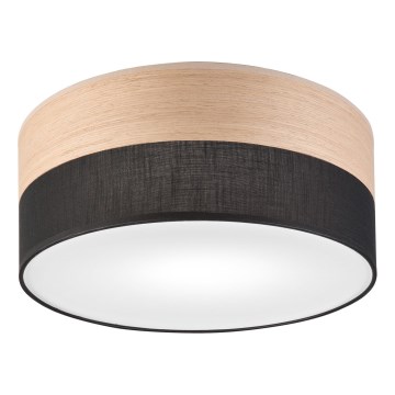 Ceiling light SIRJA WOOD 1xE27/15W/230V d. 35 cm black/oak